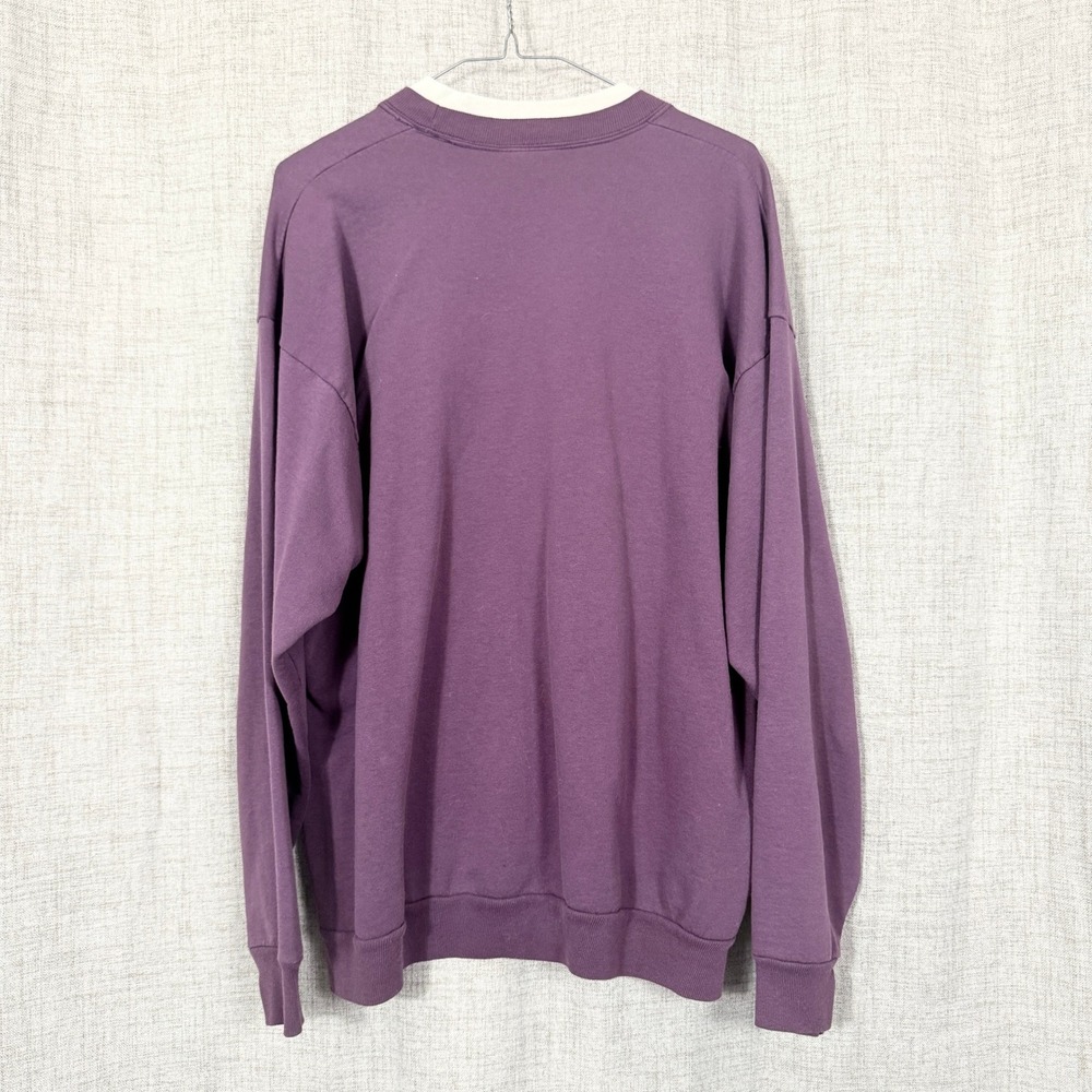 Vtg Teddy Bear Sweatshirt Sz XL Purple Bear Collector 90s Grandma Cottagecore - Picture 7 of 7